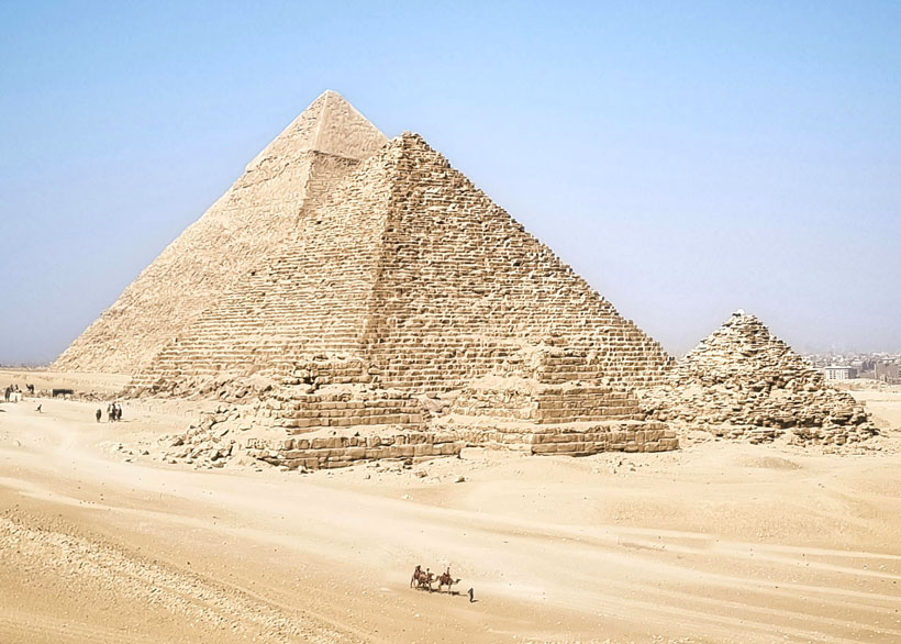 View of the Great Pyramid of Giza under Clear Blue Sky in Egypt